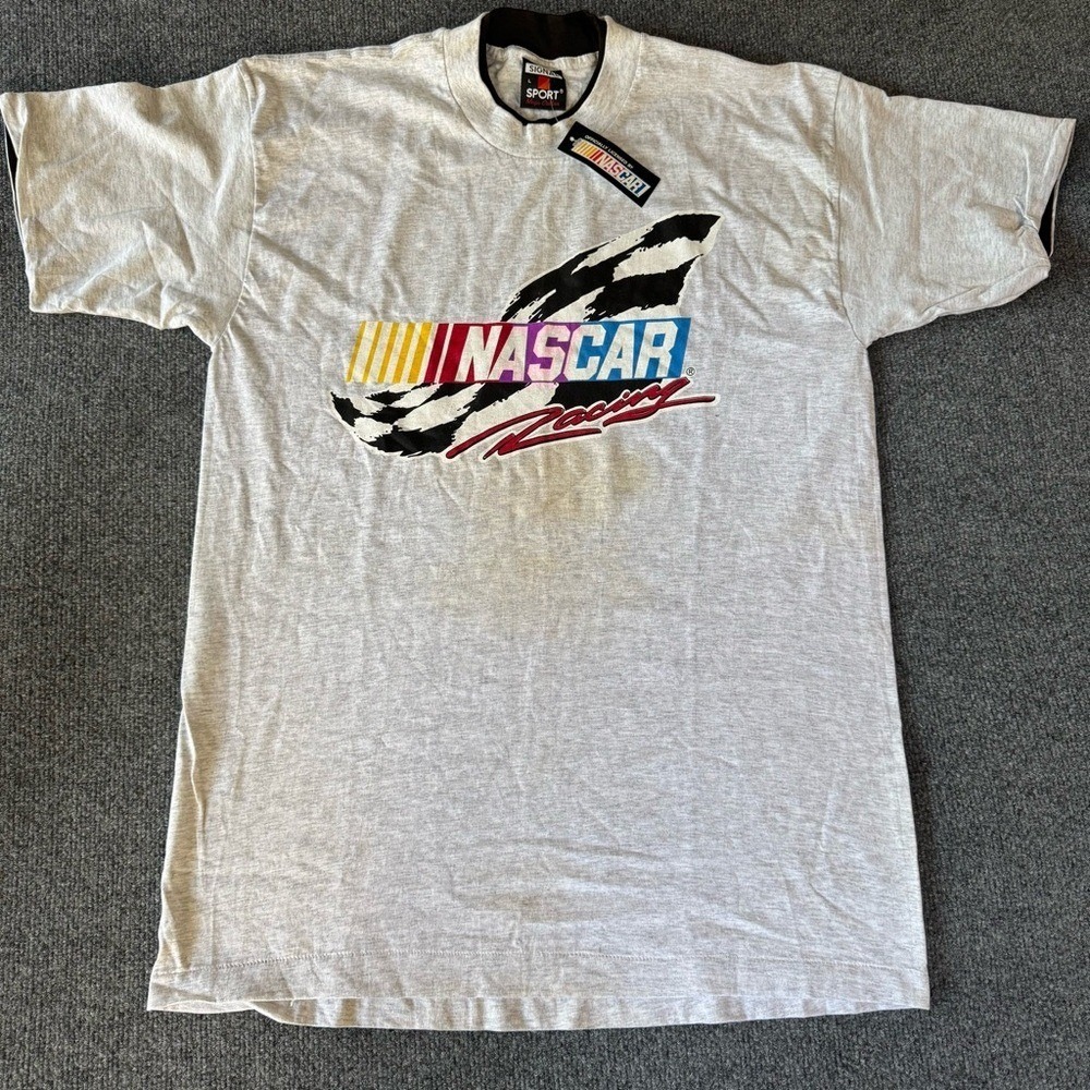 NASCAR Vintage 90s Racing T Shirt Gray Graphic Tee Mens Streetwear New